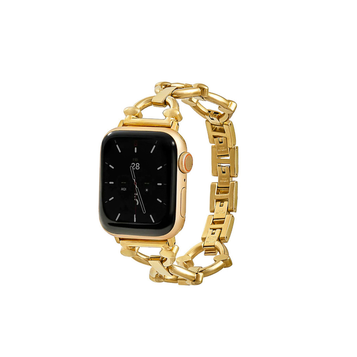 GOLDENERRE Classic Link Stainless Steel Band for The Apple Watch Rose Gold Large Apple Watch