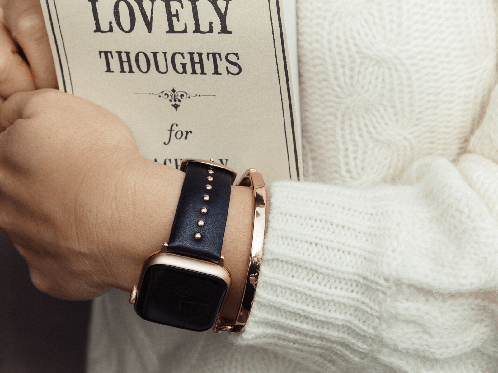 Black Stud Band for the Apple Watch - Goldenerre Women's Apple Watch Bands and Jewelry