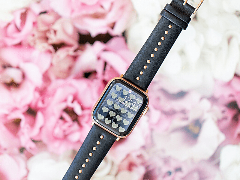 Black Stud Band for the Apple Watch - Goldenerre Women's Apple Watch Bands and Jewelry