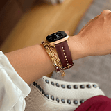 Burgundy Stud Band for the Apple Watch - Goldenerre Women's Apple Watch Bands and Jewelry