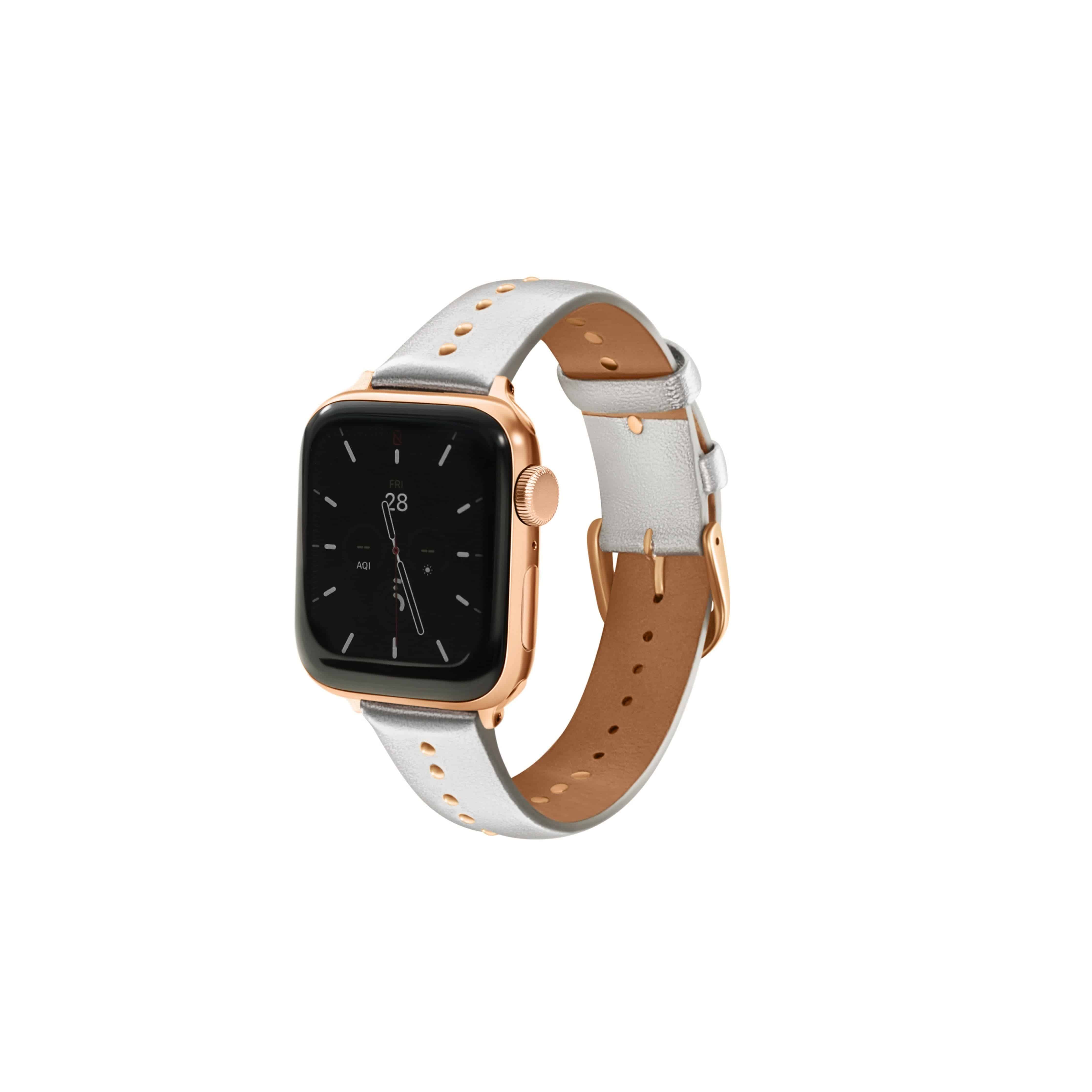 Metallic Silver Stud Band for the Apple Watch - Goldenerre Women's Apple Watch Bands and Jewelry