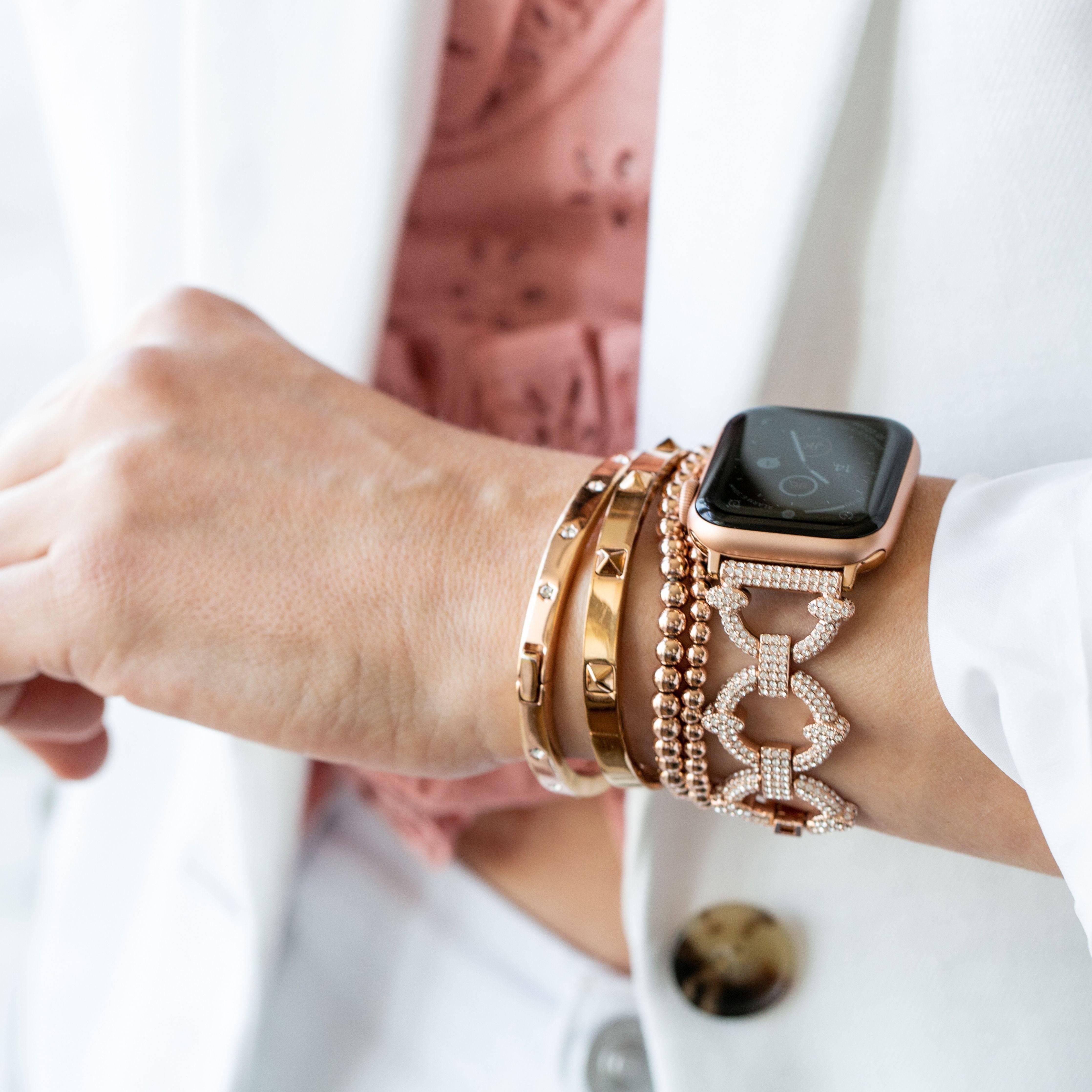 Crystal Pavé Link Band for the Apple Watch - Goldenerre Women's Apple Watch Bands and Jewelry