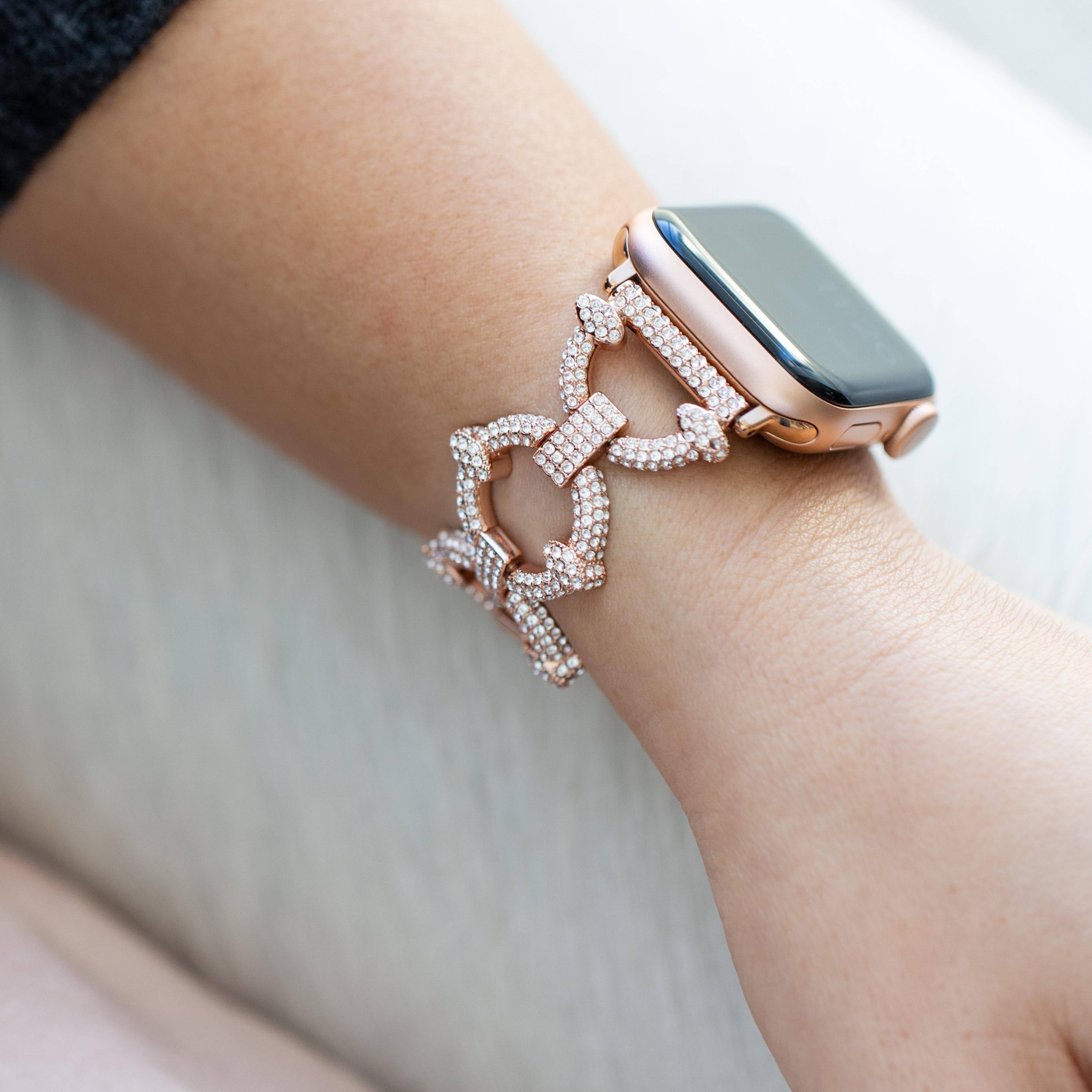 Crystal Pavé Link Band for the Apple Watch - Goldenerre Women's Apple Watch Bands and Jewelry