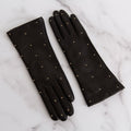 Leather Touchscreen Gloves with Studs