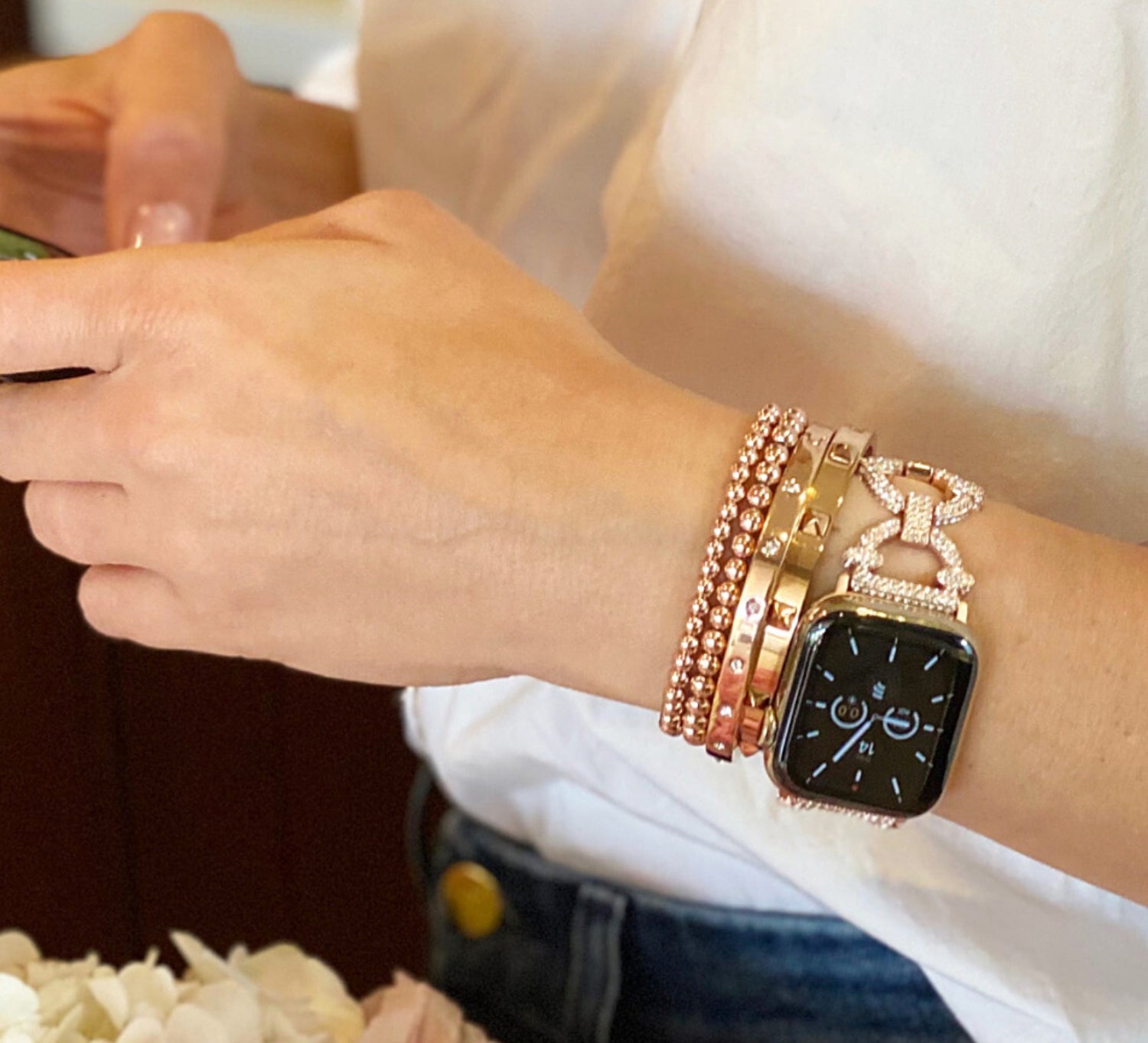 Stacks We Love: Herringbone Band - Goldenerre Women's Apple Watch Bands and Jewelry