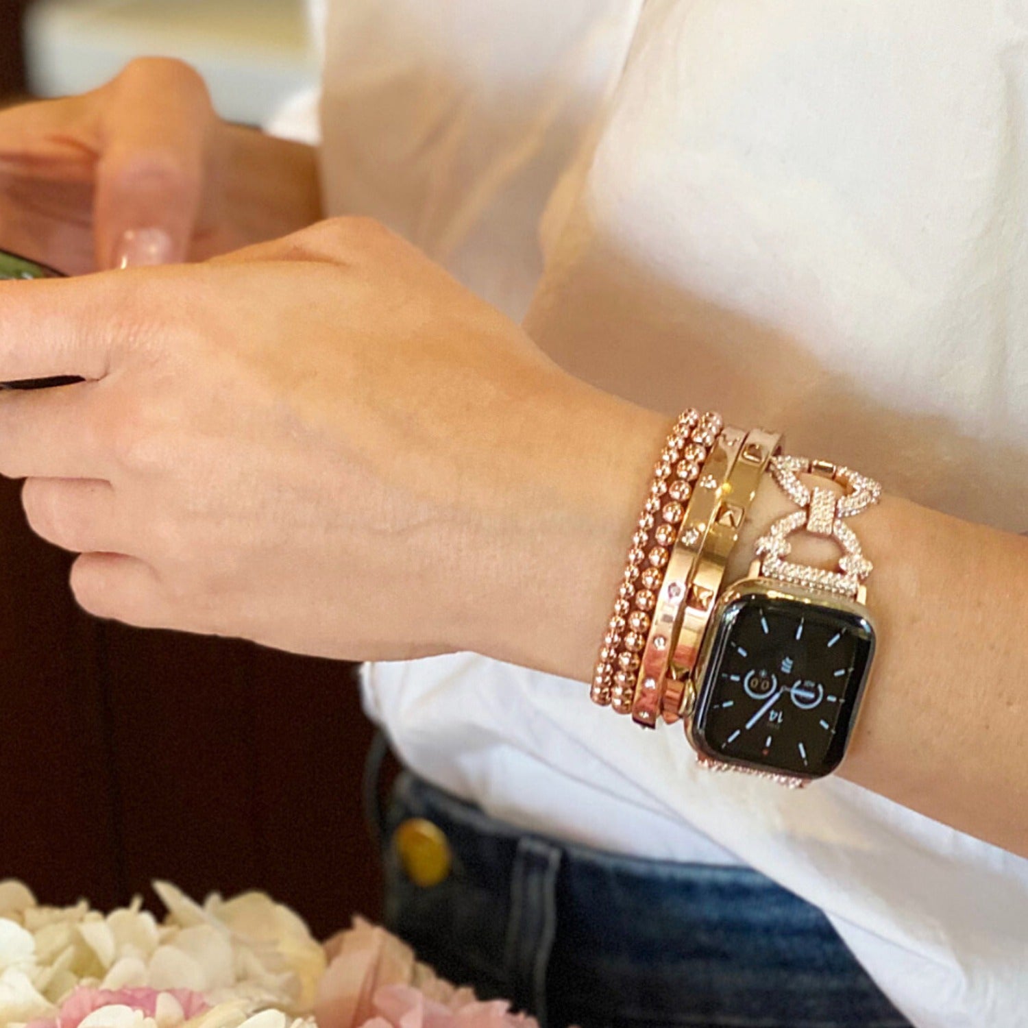 Stacks We Love: Herringbone Band - Goldenerre Women's Apple Watch Bands and Jewelry