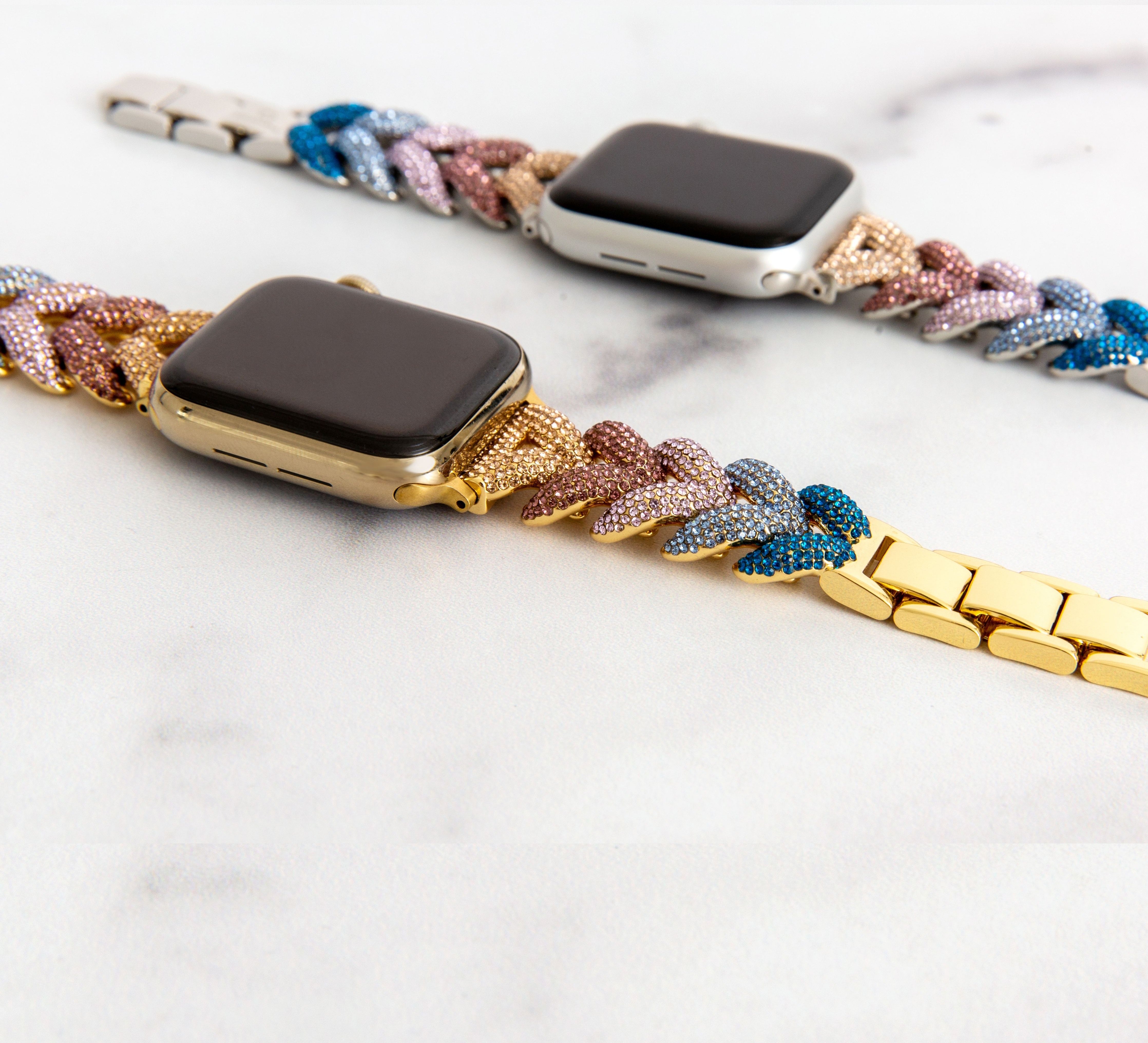 Ombrè Herringbone Band for the Apple Watch - Goldenerre Women's Apple Watch Bands and Jewelry