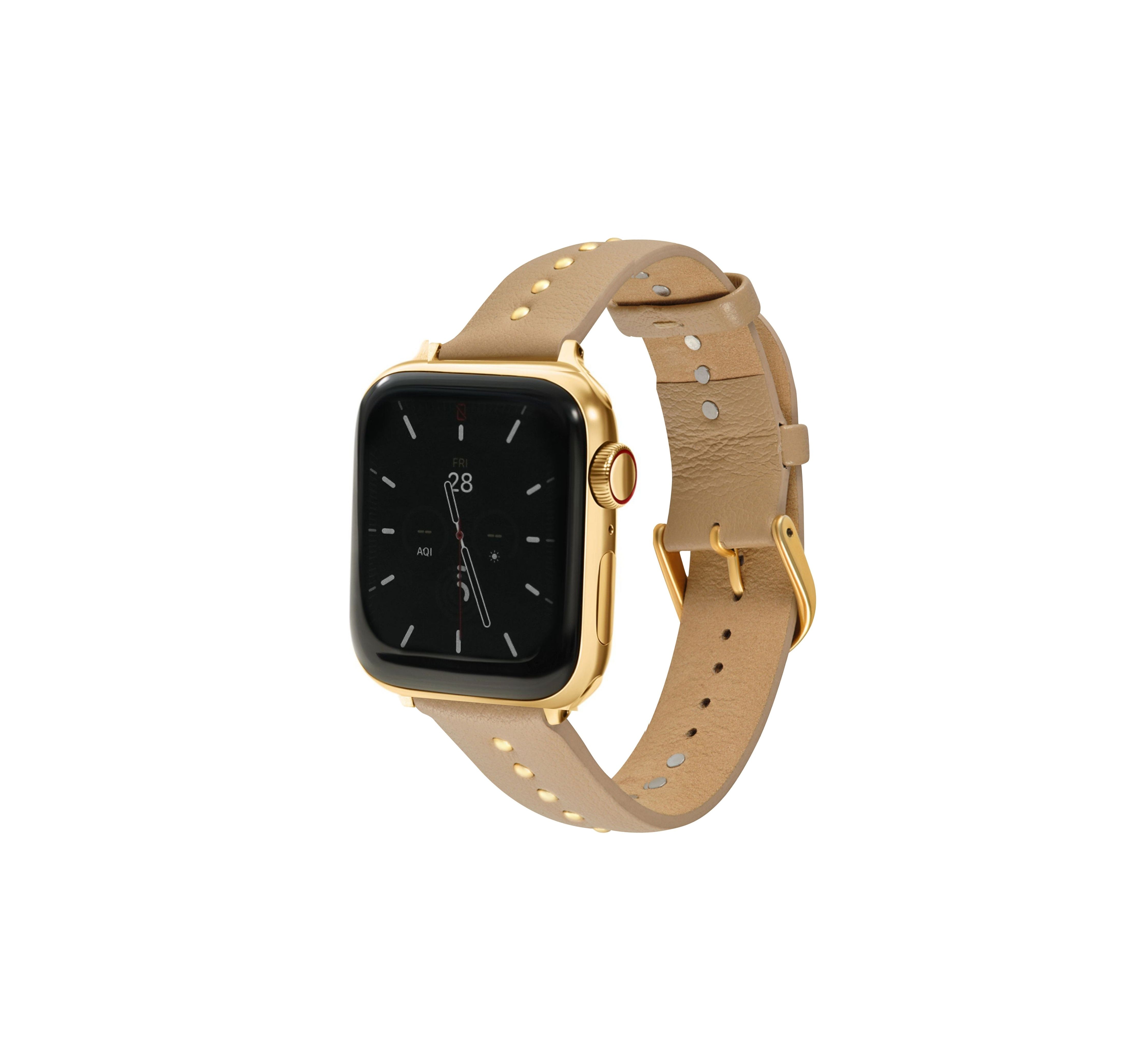 Taupe Stud Band for the Apple Watch - Goldenerre Women's Apple Watch Bands and Jewelry