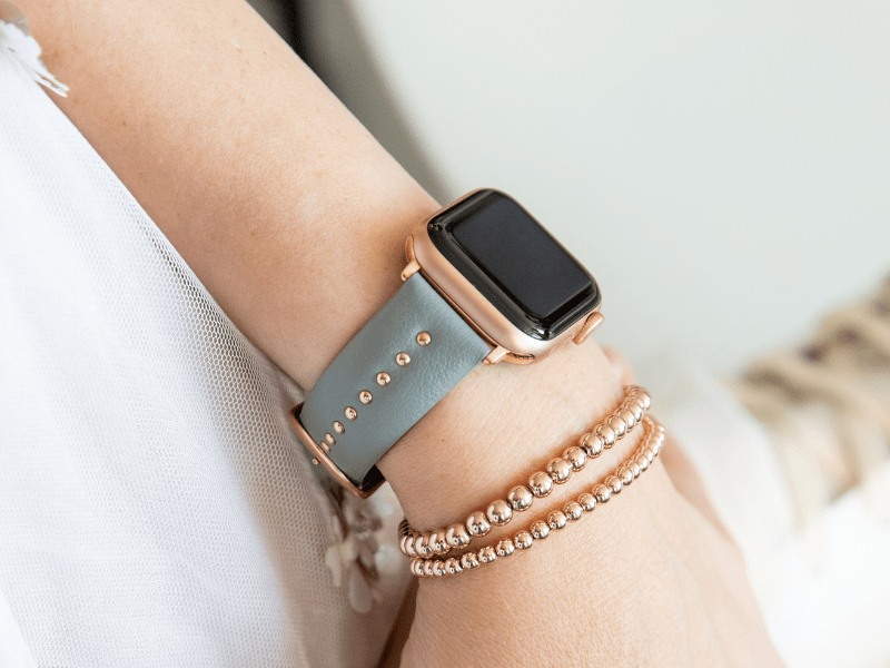 Gray Stud Band for the Apple Watch - Goldenerre Women's Apple Watch Bands and Jewelry