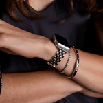 Basketweave & Tennis Bracelet Set - Goldenerre Women's Apple Watch Bands and Jewelry