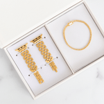 Basketweave & Tennis Bracelet Set - Goldenerre Women's Apple Watch Bands and Jewelry