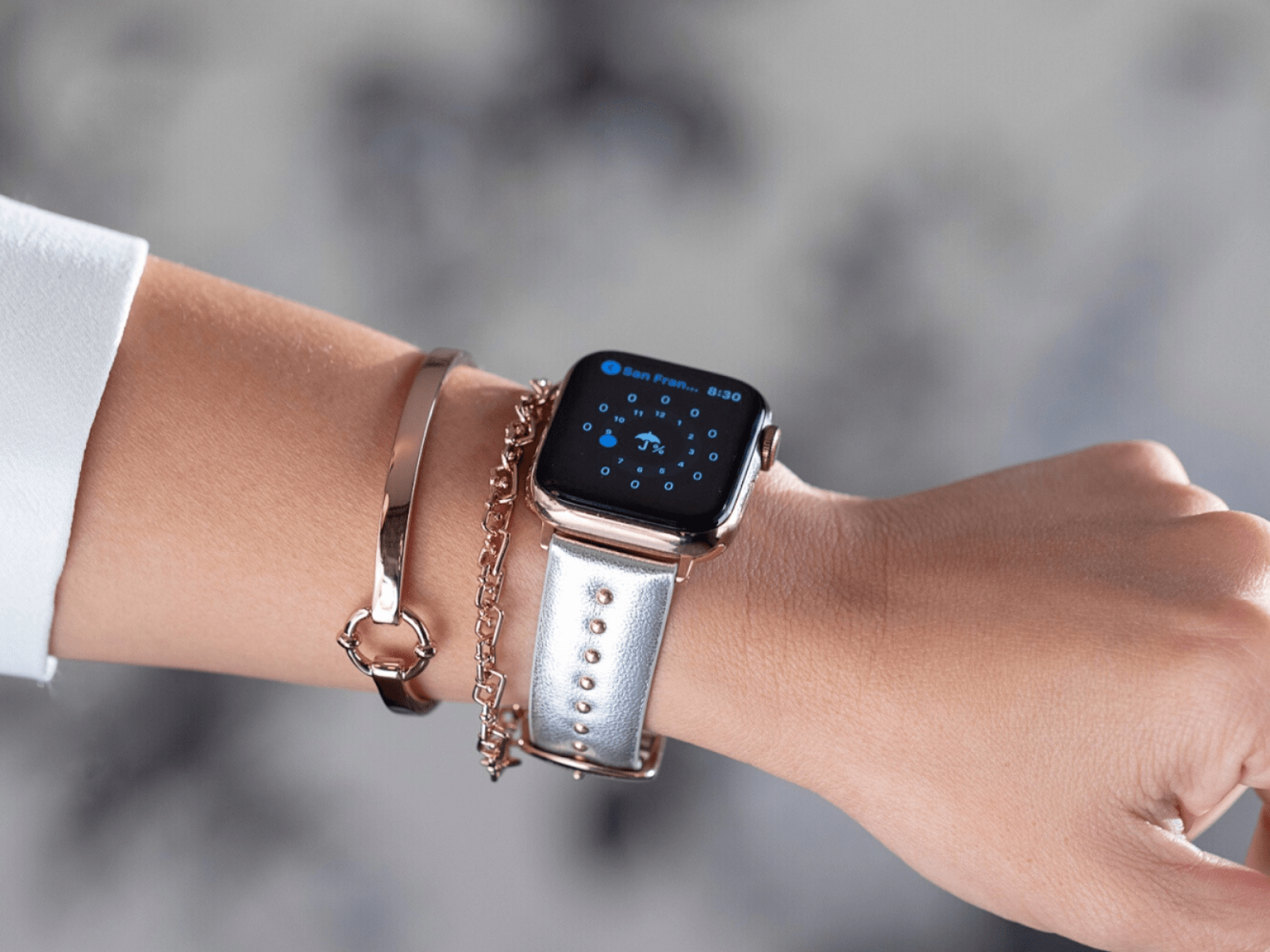 PHOEBE Stainless Steel Apple Watch Bracelet – Luxe Life Accessories