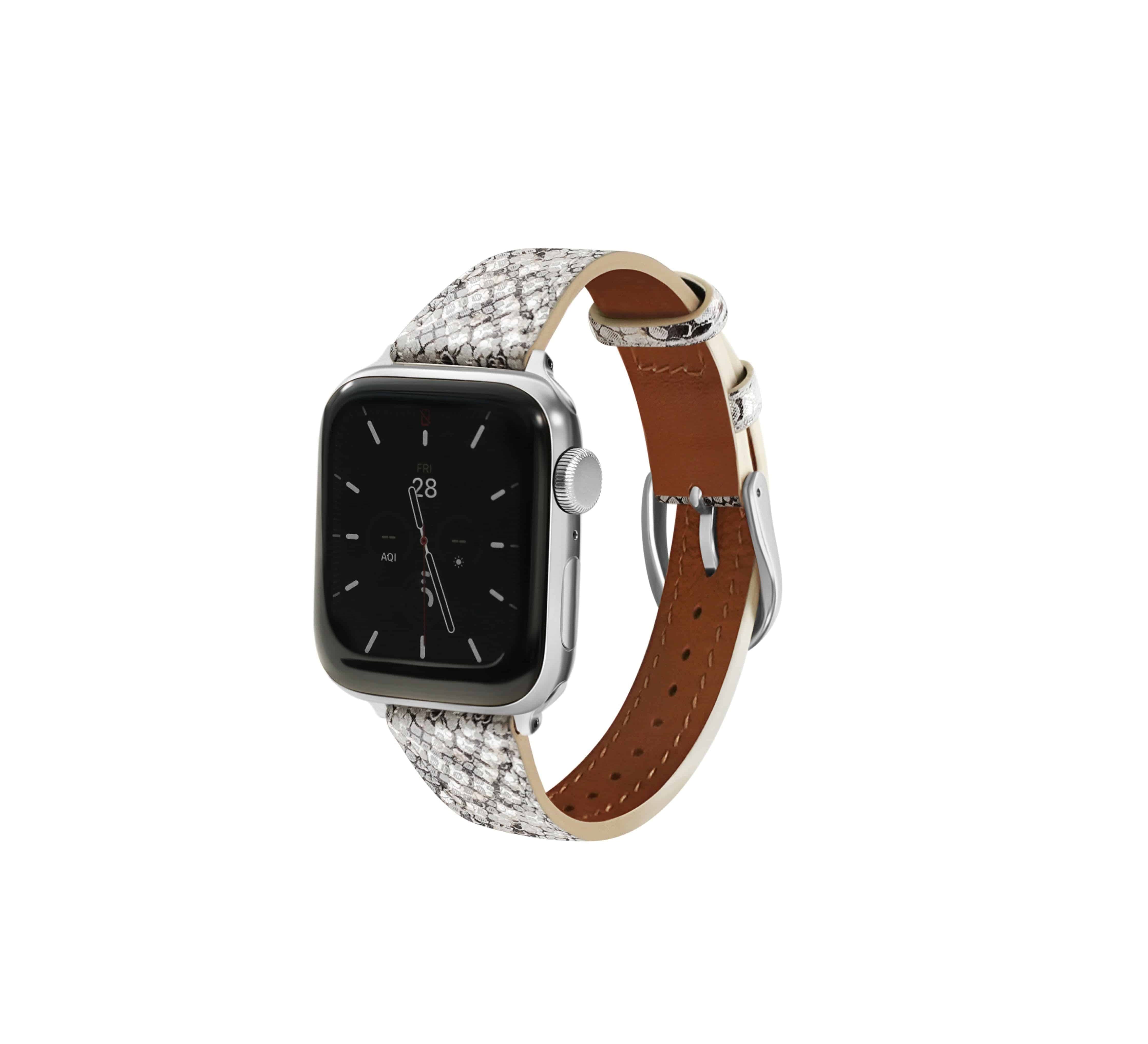 Metallic Snakeskin Printed Band for the Apple Watch - Goldenerre Women's Apple Watch Bands and Jewelry