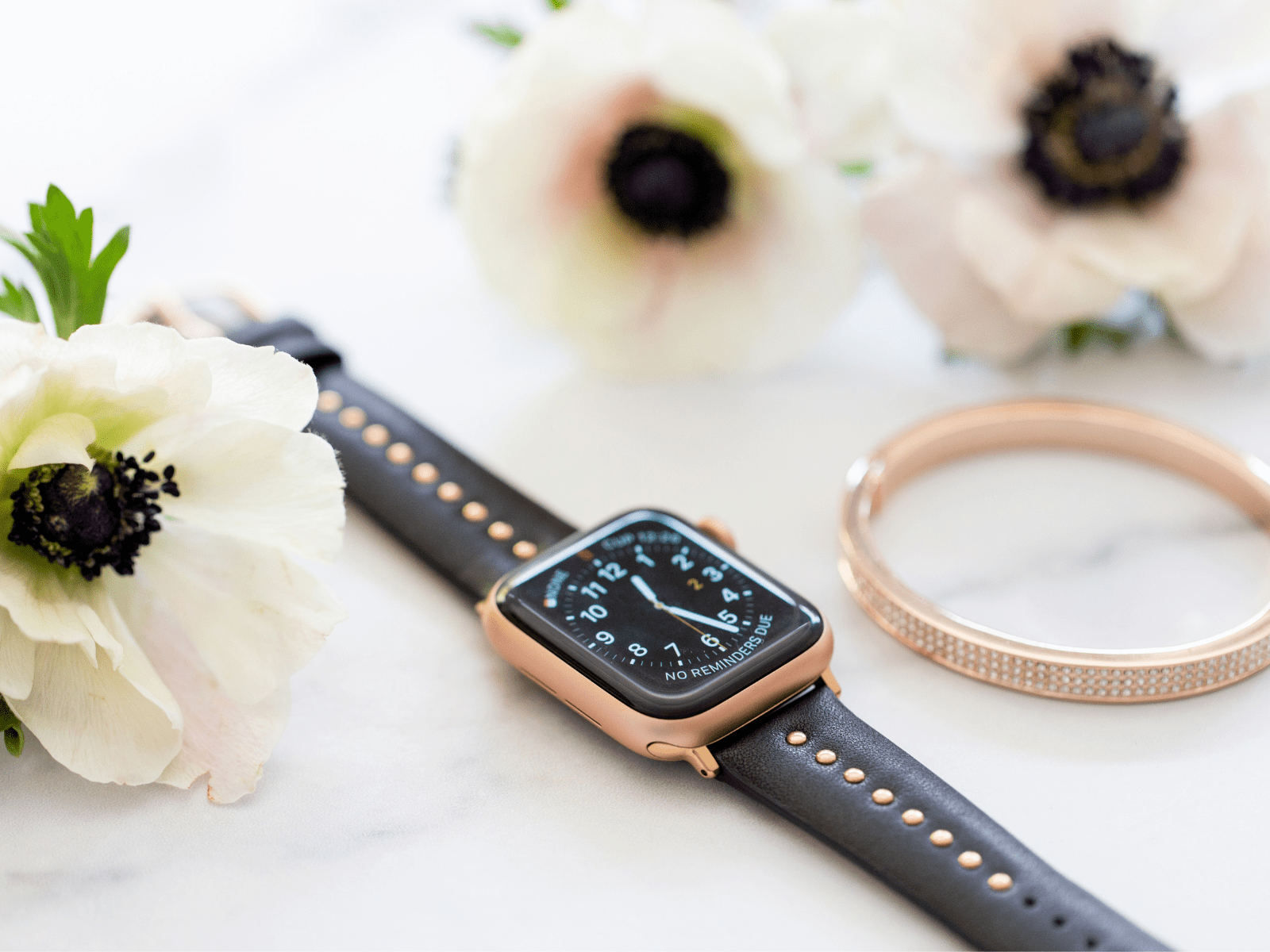 Black Stud Band for the Apple Watch - Goldenerre Women's Apple Watch Bands and Jewelry