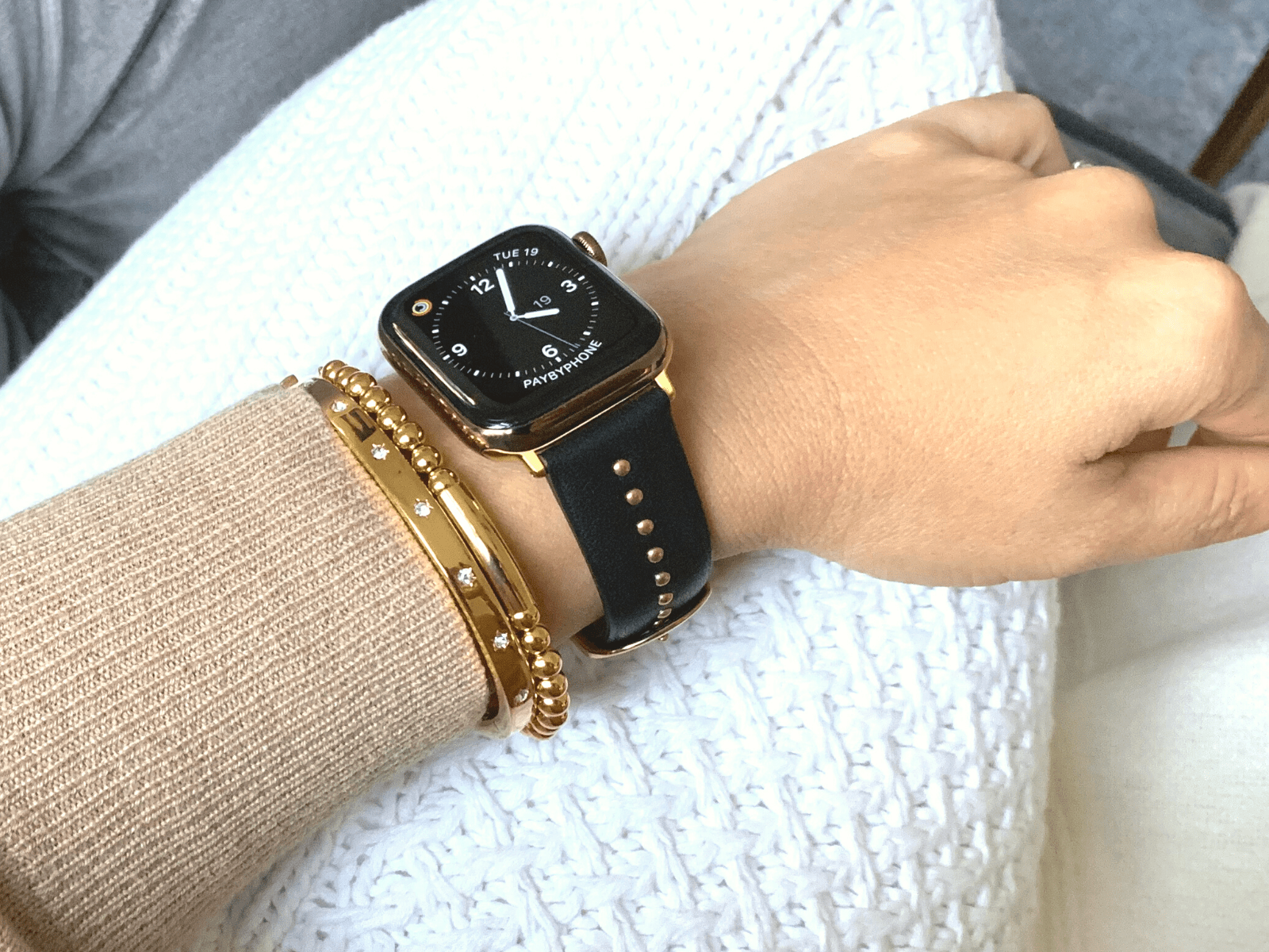 Black Stud Band for the Apple Watch - Goldenerre Women's Apple Watch Bands and Jewelry