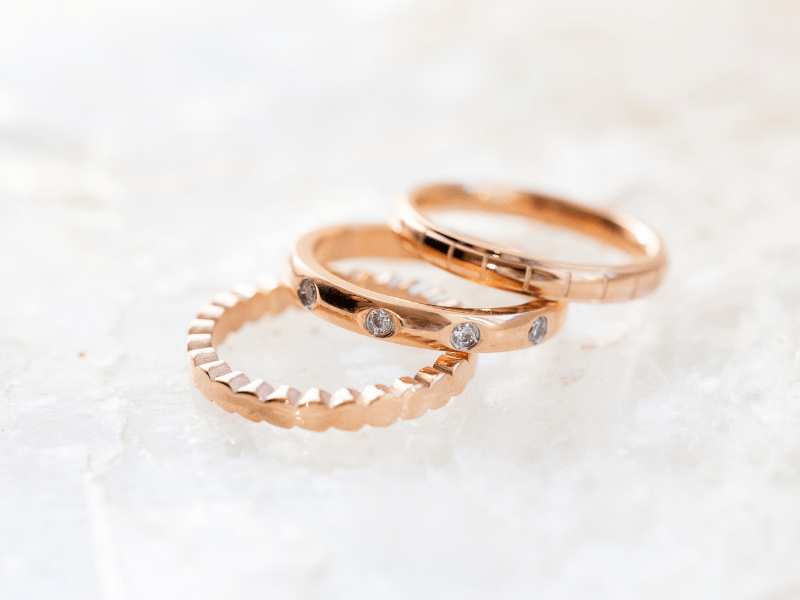 Rose Gold Stacking Rings - Goldenerre Women's Apple Watch Bands and Jewelry