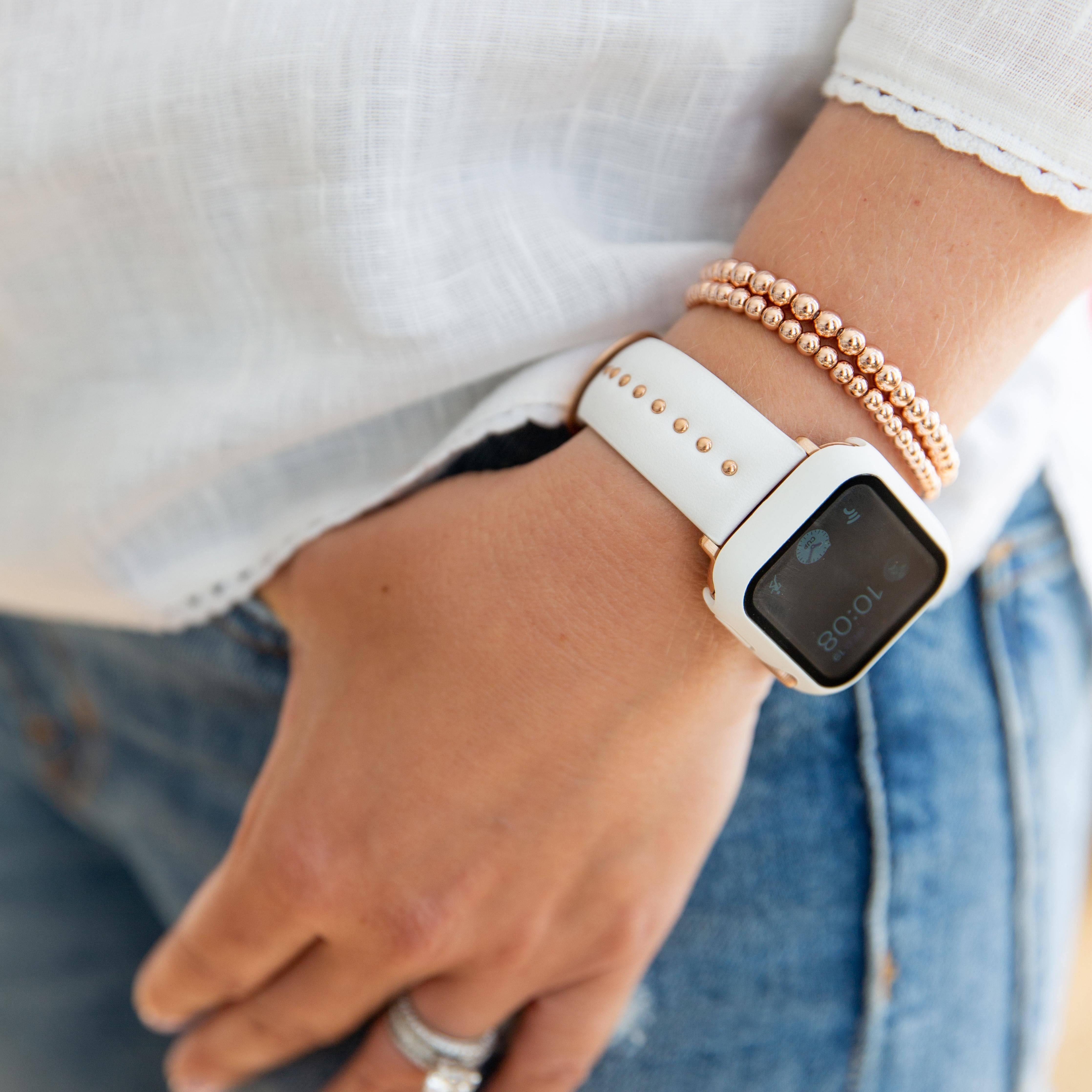 White Case for the Apple Watch - Goldenerre Women's Apple Watch Bands and Jewelry