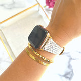 Metallic Snakeskin Printed Band for the Apple Watch - Goldenerre Women's Apple Watch Bands and Jewelry