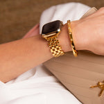 Modern Shine Basketweave Gift Set - Goldenerre Women's Apple Watch Bands and Jewelry